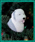 Old English Sheepdog Christmas ornament #3 on tree.