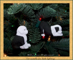 Old English Sheepdog puppy ornaments.